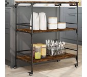 Carro de cocina roble ahumado 100,5x50x105 cm madera contrachapada
