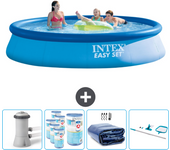 Paquete de piscina - intex - alrededor - 396x396x84 cm + accesorios cb90
