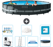 Paquete de piscina - intex - alrededor - 610x610x122 cm + accesorios cb42