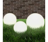 Vidaxl juego de lámparas de bola led 3 pzas esféricas 20/30/40 cm pmma