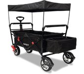 Carrito de playa plegable fuxtec city ct500 protección uv negro