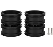 Accesorio de cubo de rueda trasera doble para coche de juguete de metal apto para coche rc wpl 1/16 b14 b24 b16 b36 (negro)