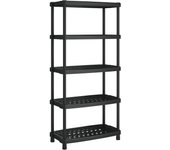 Estantería | librería divisora de 5 niveles pp negro 93,5x45,5x194,5 cm cfw49708