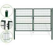 Puerta abatible de malla verde razo 3m al.180cm