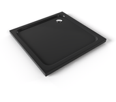 Plato de ducha plano shimmer smooth 90x90 cm - acrílico negro - antideslizante, textura lisa, duradero - incluye sifón