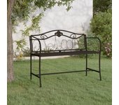 Banco de jardín de dos plazas 104 cm acero negro