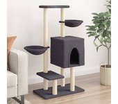 Árbol para gatos con postes rascadores de sisal vidaxl gris oscuro 117 cm