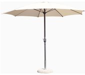 Paraguas inclinable de 8 brazos con manivela, made in italy, 270 x 270 cm, color tortora
