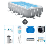 Paquete de piscina - intex - rectángulo - 400x200x100 cm + accesorios a2458