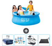 Paquete de piscina - intex - alrededor - 183x183x51 cm + accesorios cb62