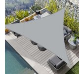 Vela de sombra impermeable triangular 3x3x3m toldo de tela de sombra pes protección contra rayos uv para balcón exterior color gris/plata