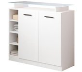 Recibidor| luces led | 2 puertas | 87x97x34cm | consola | modelo paola | blanco