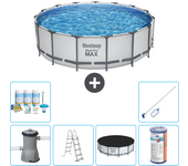 Paquete de piscina - bestway - alrededor - 488x488x122 cm + accesorios cb32