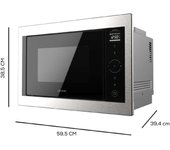 Cecotec microondas encastrable digital grandheat 2500 built-in touch steelblack. 900 w integrable 25 l grill de 1000 w 8 funciones