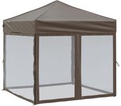 Tienda de jardín | carpa para fiestas plegable con paredes gris taupé 2x2 m cfw310778