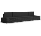 Juego de muebles de jardín 4 piezas | conjunto de comedor | conjunto de descanso ratán sintético negro cfw551624
