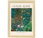Lámina de jardín de granja con girasol cuadros decorativos estampados impresiones de pared inspiradas en gustav klimt a3 con marcos de madera ligera
