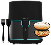 Cecotec freidora de aire sin aceite de 5'5l cecofry fantastik inox 5500 pack 1500w tecnología perfectcook 9 modos de cocinado táctil regulable