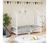 Estructura de cama infantil blanca de madera maciza de pino 80x160 cm