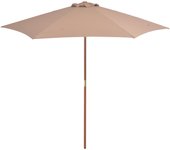 Sombrilla con palo de madera 270 cm taupe