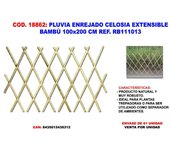 Pluvia enrejado celosia extensible bambu 100x200 cm rb111013