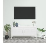 Mueble para tv de acero blanco 105x35x50 cm