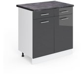 Vicco mueble bajo de cocina r-line, antracita alto brillo, 80 cm , et antracita