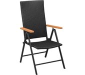 2 piezas sillas de jardín | silla de exterior | sillon jardín apilables ratán sintético negro cfw599648
