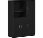 Mueble de cocina 2 uds | armario de cocina madera contrachapada negro cfw169408