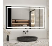 Aica espejo de baño led 140 x 70 cm, antivaho, brillo regulable
