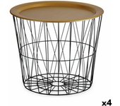 Mesa auxiliar negro dorado metal 52 x 40 x 52 cm (4 unidades) - marca: gift decor - ean: 4899888621249
