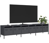 Maison exclusive - mueble de tv acero laminado en frío antracita 202x39x43,5 cm