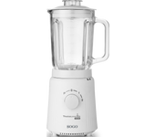 Batidora vaso cristal con función pulso y picadora de hielo, 2 velocidades 1.5l- 1000w, blanco mate