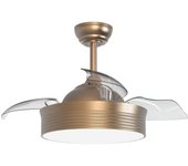 Ventilador de techo motor dc 89cm led 24w 3cct palas reversibles dorado