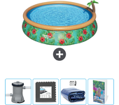 Paquete de piscina - bestway - alrededor - 457x457x84 cm + accesorios cb68