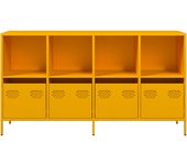 Aparador | aparador de comedor | armario de cocina acero laminado en frío amarillo mostaza 135x39x73,5 cm cfw67493