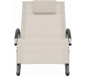 Tumbona de jardín | tumbona de exterior | silla con almohada textileno crema cfw598975