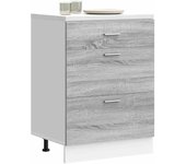 Mueble bajo de cocina | armario de cocina de madera de ingeniería sonoma gris cfw71416