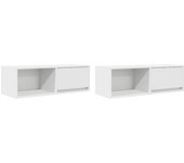 Muebles de tv 2 uds | mueble de salón | mesa de tv blanco 80x31x25,5 cm madera de ingeniería cfw31032