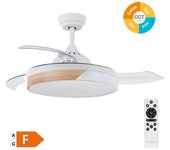 Ventilador de techo plafon de luz con 3 aspas retráctiles ø107cm blanco motor dc