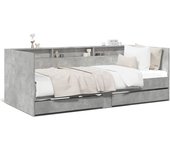 Maison exclusive - sofá cama con cajones sin colchón gris hormigón 90x190 cm