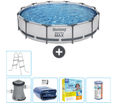 Paquete de piscina - bestway - alrededor - 366x366x76 cm + accesorios cb19