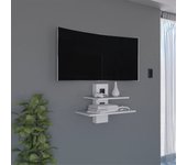 Estanteria tv burgos en melamina con dos estantes , 43.7 cm x 60.1 cm x 30 cm , blanco