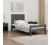 Cabecero de cama，panel de cabecera，decoración de pared de pared madera maciza pino gris 95,5x3x60 cm cfw81221