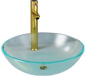 Lavabo ba?o grifo&desagüe de empuje vidrio templado esmerilado