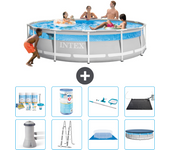 Paquete de piscina - intex - alrededor - 427x427x107 cm + accesorios a2700