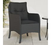 Vidaxl sillones de jardín con cojines 2 uds ratán sintético negro
