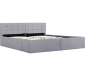 Cama matrimonial | cama para adultos | cama canapé hidráulica almacenaje led tela gris claro 160x200cm cfw52659