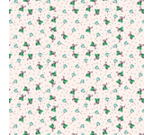 Papel pintado floral rositas verdes