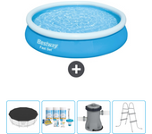 Paquete de piscina - bestway - alrededor - 366x366x76 cm + accesorios cb4